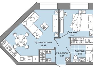 Продажа двухкомнатной квартиры, 40 м2, Ульяновск, жилой комплекс Дивный Сад, 6, ЖК Дивный Сад