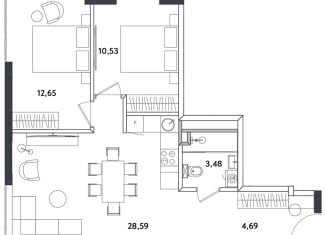 Продажа 3-комнатной квартиры, 59.9 м2, Москва, Окружной проезд, 10Г, ЖК Измайловский Парк