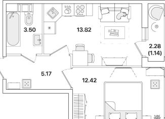 1-ком. квартира на продажу, 36.1 м2, Санкт-Петербург, метро Академическая