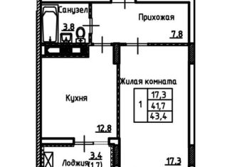 Продажа 1-комнатной квартиры, 43.4 м2, Воронеж, улица Берёзовая Роща, 4А, ЖК Легенда парк