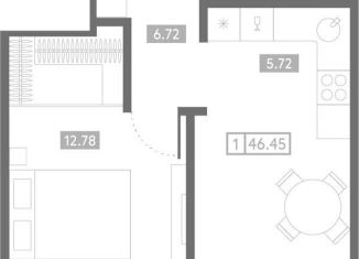 Продается однокомнатная квартира, 46.5 м2, Ростов-на-Дону, Чувашский переулок, 13/123, Пролетарский район