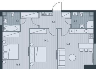 Продам трехкомнатную квартиру, 63.3 м2, Москва, ЖК Эвер