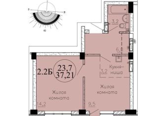 Продается двухкомнатная квартира, 37.2 м2, Новосибирск, Ленинский район, Озёрная улица