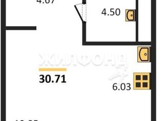 Продаю квартиру студию, 31 м2, Новосибирск, Калининский район