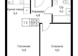 Продажа однокомнатной квартиры, 37.3 м2, Москва, улица Намёткина, 10Д, метро Калужская