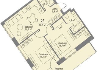Продам двухкомнатную квартиру, 66.5 м2, Москва, метро Аминьевская
