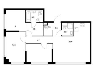 Продается трехкомнатная квартира, 77.9 м2, Москва, метро Кунцевская