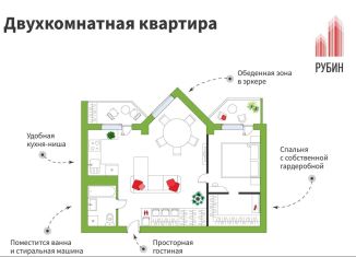 Продаю двухкомнатную квартиру, 54.5 м2, Архангельск, проспект Ломоносова, 98