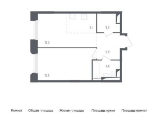 Продам двухкомнатную квартиру, 45.6 м2, Московская область, жилой комплекс Заречье Парк, к3.1