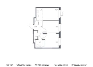 Продам двухкомнатную квартиру, 52.8 м2, Московская область, жилой комплекс Прибрежный Парк, 9.2
