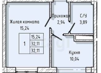Продается однокомнатная квартира, 35.7 м2, Нальчик, улица А.А. Кадырова, 24, ЖК Молодёжный
