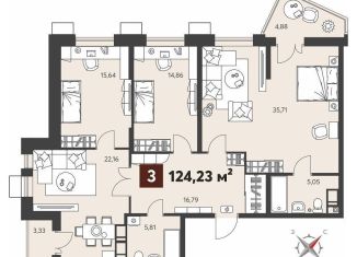 Продам трехкомнатную квартиру, 124.2 м2, Пенза