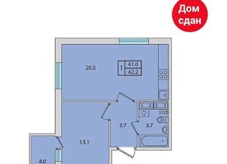Продается 1-комнатная квартира, 42.2 м2, посёлок Новогорелово, улица Современников, 1к1