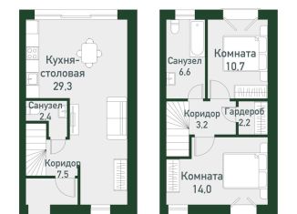Двухкомнатная квартира на продажу, 77.3 м2, Челябинская область