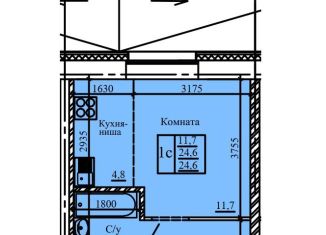 Продаю однокомнатную квартиру, 24.6 м2, Сыктывкар, Петрозаводская улица, 43, район Орбита