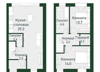 2-комнатная квартира на продажу, 75.3 м2, Челябинская область