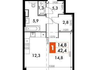 Продается однокомнатная квартира, 42.4 м2, Москва, жилой комплекс Сидней Сити, к5/1, станция Хорошёво