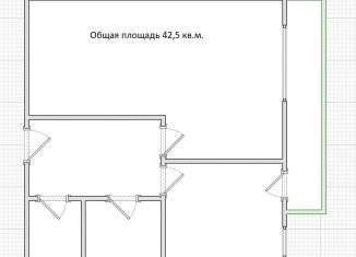 1-комнатная квартира на продажу, 42.5 м2, село Перемышль, улица Ленина, 20