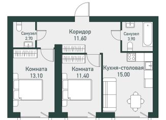 Продам двухкомнатную квартиру, 58 м2, Челябинская область