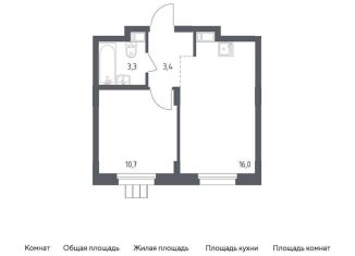 Продаю однокомнатную квартиру, 33.4 м2, Московская область, жилой комплекс Люберцы 2020, к70