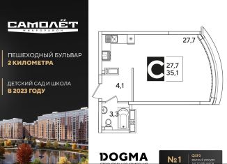 Квартира на продажу студия, 35.1 м2, Краснодар, Прикубанский округ