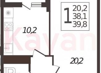 Продаю однокомнатную квартиру, 38.1 м2, Краснодар, ЖК Фреш, улица имени Валерия Гассия, 4/7лит3