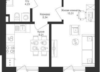 Продажа 1-комнатной квартиры, 38.2 м2, Столбищенское сельское поселение