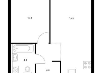 Продажа 1-комнатной квартиры, 35.2 м2, Екатеринбург, Хуторская улица, 1/2, ЖК Исеть Парк