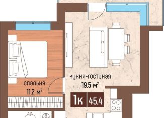 Продам 1-комнатную квартиру, 45.4 м2, Калининградская область, Ольховая улица, 7