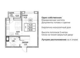 Продаю 1-комнатную квартиру, 30.4 м2, Кудрово, проспект Строителей, 5, ЖК Айди Кудрово 3