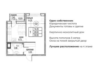 Продаю 1-комнатную квартиру, 30.4 м2, Кудрово, ЖК Айди Кудрово 3, проспект Строителей, 5