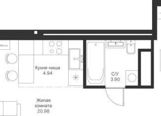Квартира на продажу студия, 30.5 м2, Казань