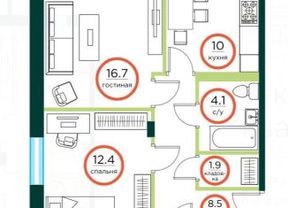 Продам 3-комнатную квартиру, 74.7 м2, посёлок Солонцы, посёлок Солонцы, 1