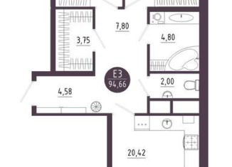 Продажа двухкомнатной квартиры, 94.7 м2, Тульская область
