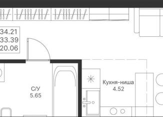 Продается квартира студия, 34.2 м2, Казань, Советский район