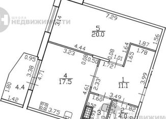 Продаю двухкомнатную квартиру, 56.9 м2, Санкт-Петербург, проспект Патриотов, 35, Красносельский район