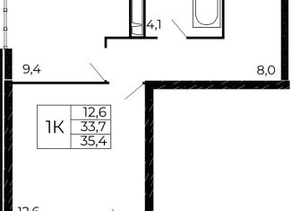 Продам 1-ком. квартиру, 35.4 м2, Ростов-на-Дону, проспект Маршала Жукова, 26к5