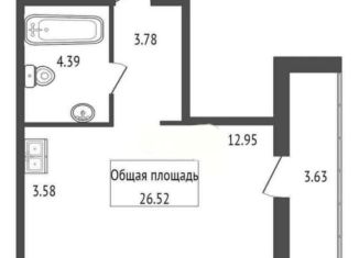 Продам квартиру студию, 26.5 м2, Новосибирск, Красный проспект, 167/4, метро Заельцовская