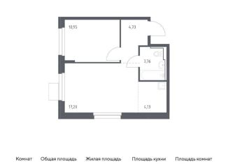 Продается 1-комнатная квартира, 40.8 м2, Московская область, квартал Ивакино, 2к1