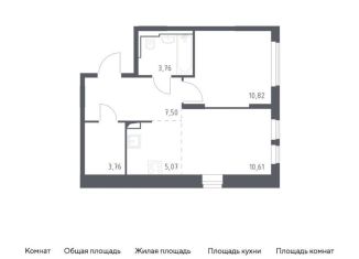 1-комнатная квартира на продажу, 41.5 м2, село Остафьево, жилой комплекс Остафьево, к19