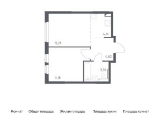Двухкомнатная квартира на продажу, 35.9 м2, Москва, жилой комплекс Остафьево, к19