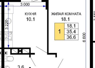 Продается однокомнатная квартира, 37 м2, Краснодар, ЖК Дыхание
