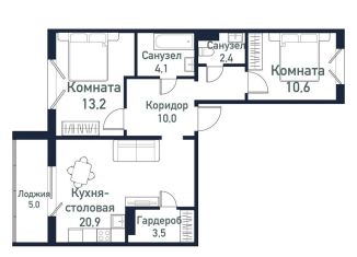 Продам двухкомнатную квартиру, 64.3 м2, Челябинская область, улица имени Ефрейтора Потехина, 2