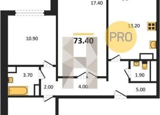 Продается трехкомнатная квартира, 73.4 м2, Воронеж, ЖК Лазурный, улица Маршала Одинцова, 25Бпоз28