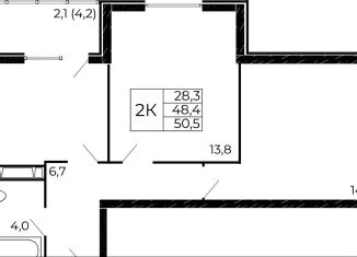 Продам двухкомнатную квартиру, 50.5 м2, Ростовская область, проспект Маршала Жукова, 26к5