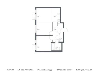 Продажа 2-комнатной квартиры, 53.3 м2, Московская область, жилой комплекс Горки Парк, 6.2