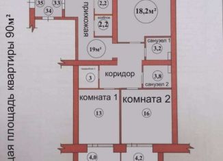 Двухкомнатная квартира на продажу, 90 м2, Архангельская область, улица Володарского, 25