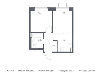 Продается 1-комнатная квартира, 34.6 м2, Ленинский городской округ
