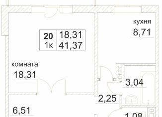 Продам 1-комнатную квартиру, 41.4 м2, Челябинск, Электростальская улица, 20