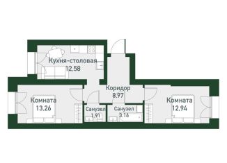 Продажа 2-ком. квартиры, 54.1 м2, Екатеринбург